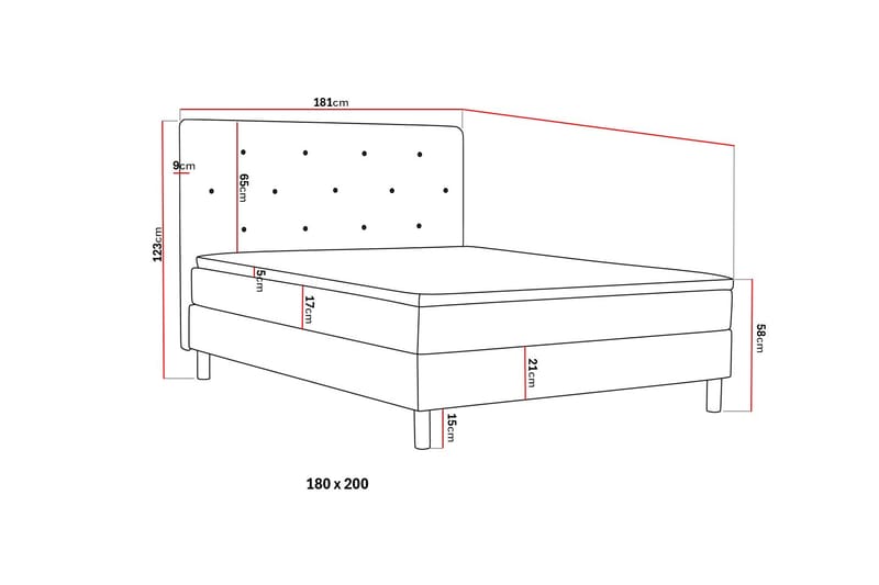 Dream Komplett Sängpaket 180 cm - Mörkgrå - Möbler - Sovrum - Sängar - Kontinentalsängar