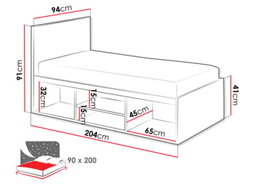 Drosbacken Sängram 90x200 cm - vit - Möbler - Sovrum - Sängar - Sängar med förvaring