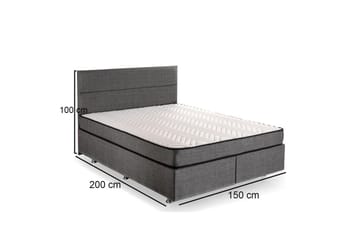Dubbel Sängram & Sänggavel Argentu Grey - 150 x 200 x 38 cm - Möbler - Sovrum - Sängar - Komplett Sängpaket