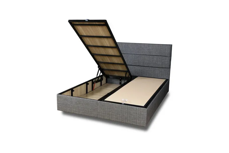 Dubbel Sängram & Sänggavel Argentu Grey - 150 x 200 x 38 cm - Möbler - Sovrum - Sängar - Komplett Sängpaket