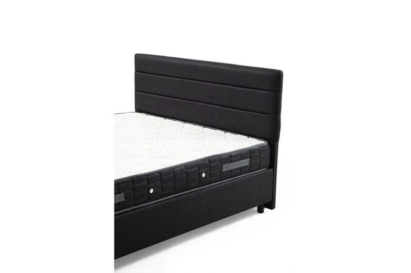 Dubbelmadrass, Bas & Huvudgavel Sonyi Set Antracit - 160 x 114 x 200 cm - Möbler - Sovrum - Sängram & sängstomme