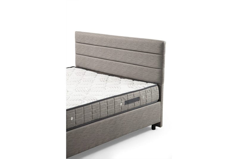 Dubbelmadrass, Bas & Huvudgavel Sonyi Set Ljusgrå - 160 x 114 x 200 cm - Möbler - Sovrum - Sängram & sängstomme
