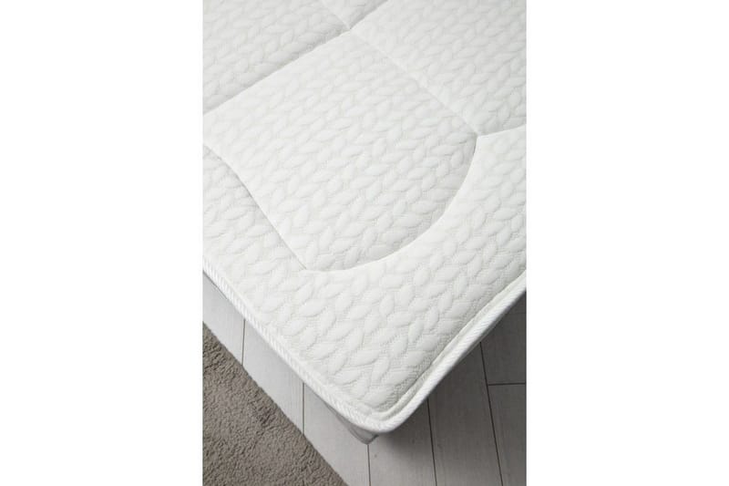 Dubbelmadrass, Bas & Huvudgavel Subato Set Grå - 150 x 125 x 200 cm - Möbler - Sovrum - Sängar - Komplett Sängpaket