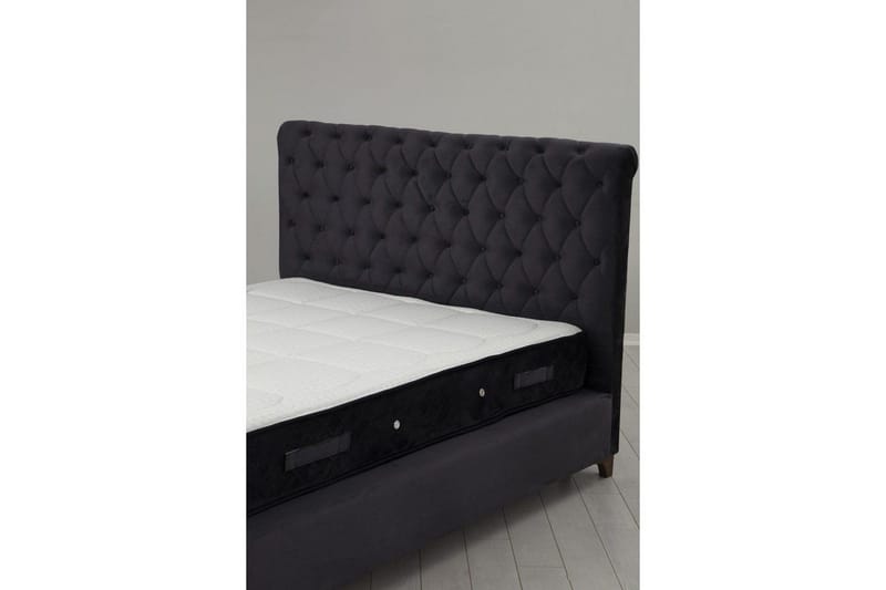 Dubbelmadrass, Bas & Huvudgavel Subra Set (160 x 200 cm) Antracit - Antracit - M öbler - Sovrum - Sängar - Komplett Sängpaket