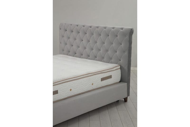 Dubbelmadrass, Bas & Huvudgavel Subra Set (160 x 200 cm) Grå - Grå - Möbler - Sovrum - Sängar - Komplett Sängpaket