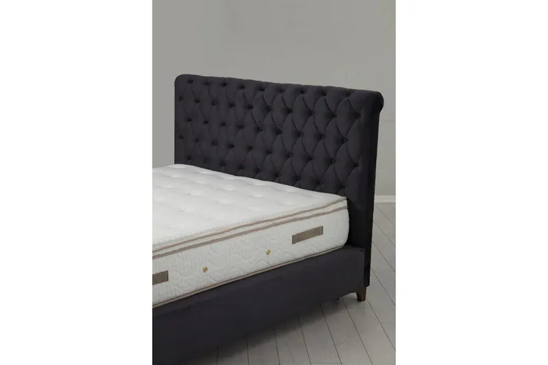 Dubbelmadrass, Bas & Huvudgavel Subra Set Antracit - 160 x 200 cm - Möbler - Sovrum - Sängar - Komplett Sängpaket