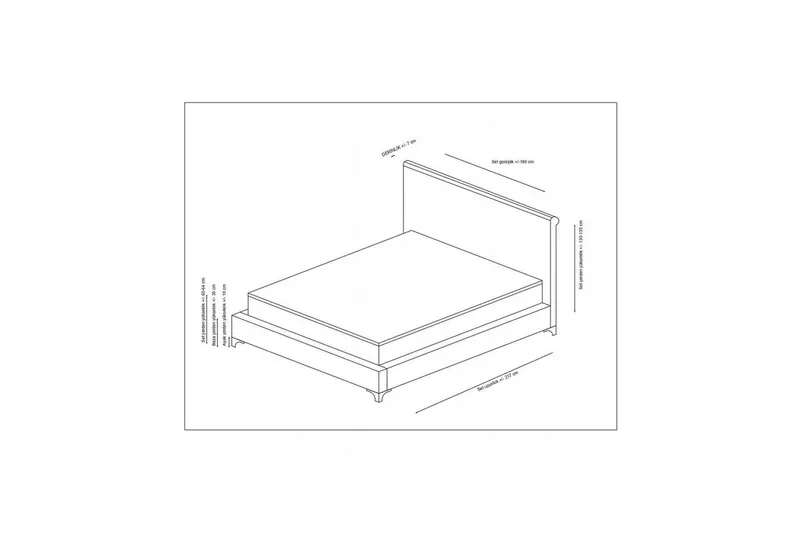 Dubbelmadrass, Bas & Huvudgavel Subra Set Antracit - 160 x 200 cm - Möbler - Sovrum - Sängar - Komplett Sängpaket