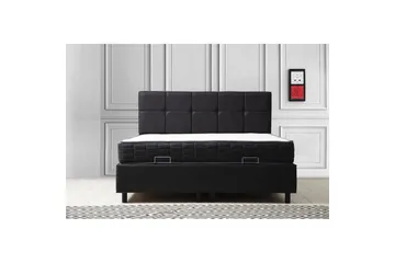 Dubbelmadrass, Bas & Huvudgavel Sudalmuni set antracit - 160 x 114 x 200 cm - Möbler - Sovrum - Sängar - Komplett Sängpaket
