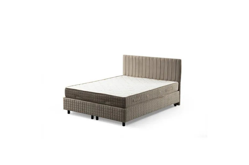 Dubbelmadrass, Bas & Huvudgavel Sudamal Set Brun, 140 x 114 x 200 cm