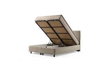 Dubbelmadrass, Bas & Huvudgavel Sudamal Set Brun - 160 x 114 x 200 cm - Möbler - Sovrum - Sängar - Komplett Sängpaket