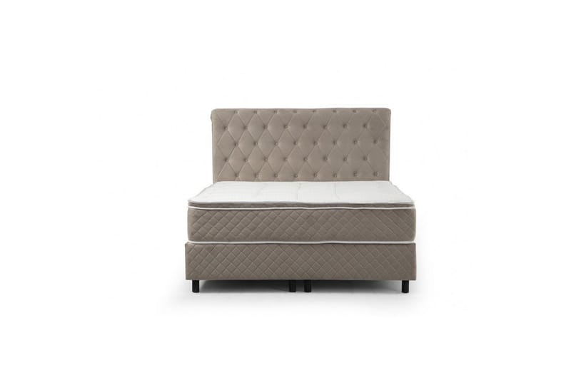 Dubbelmadrass, Bas & Huvudgavel Sudamoon Set Beige - 140 x 35 x 208 cm - Möbler - Sovrum - Sängar - Komplett Sängpaket