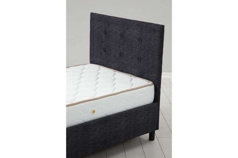 Dubbelmadrass, Bas & Huvudgavel Pilode Set Antracit - 160 x 107 x 204 cm - Möbler - Sovrum - Sängram & sängstomme