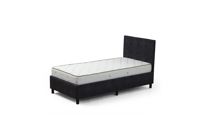 Dubbelmadrass, Bas & Huvudgavel Pilode Set Antracit, 160 x 107 x 204 cm