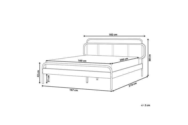 Dubbelsäng Boussicourt med lamellram 160x200 cm - 160x200 cm - Möbler - Sovrum - Sängar - Ramsäng