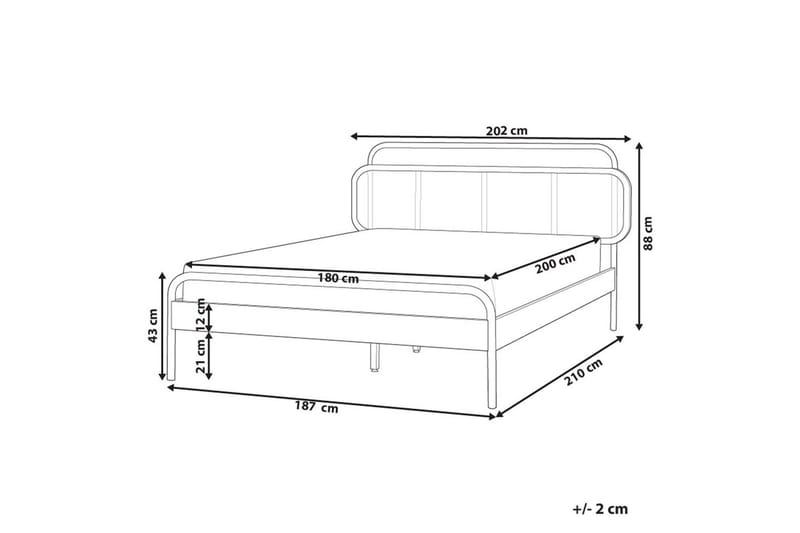 Dubbelsäng Boussicourt med lamellram 180x200 cm - 180x200 cm - Möbler - Sovrum - Sängar - Ramsäng