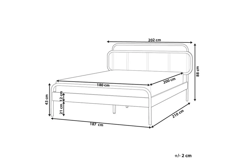 Dubbelsäng Boussicourt med lamellram 180x200 cm - 180x200 cm - Möbler - Sovrum - Sängar - Ramsäng