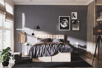 Boxy Box Bed 180x200 cm - Beige - Möbler - Sovrum - Sängar - Dubbelsängar
