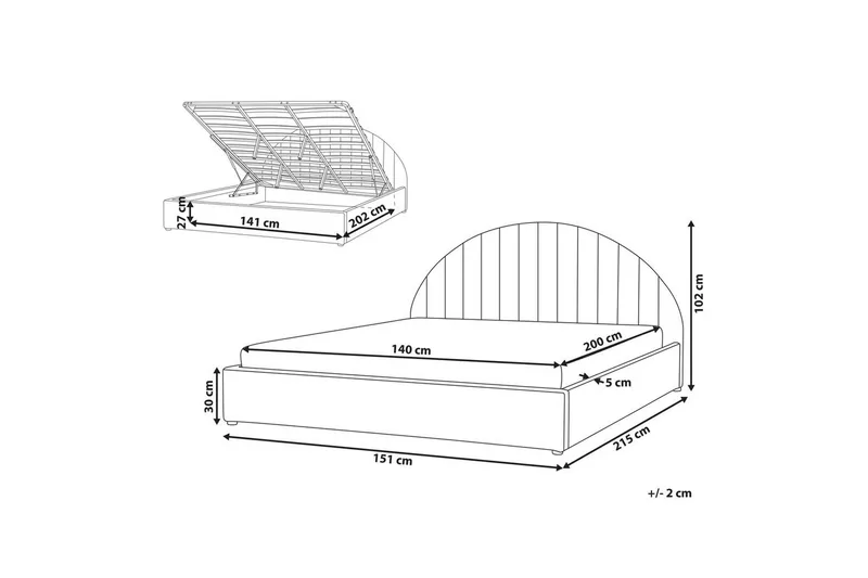 Dubbelsäng Chadenet med förvaring 140x200 cm - 140x200 cm - Möbler - Sovrum - Sängar - Sängar med förvaring