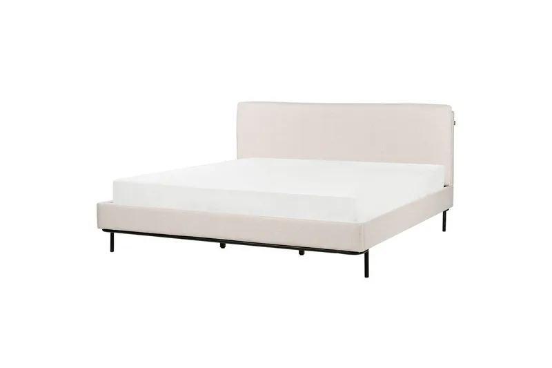 Dubbelsäng Corio med lamellram Beige-Svart, 180x200 cm - Beige-Svart, 180x200 cm - Möbler - Sovrum - Sängar - Ramsäng