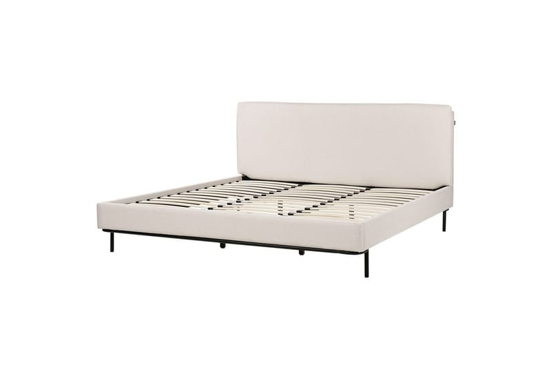 Dubbelsäng Corio med lamellram Beige-Svart, 180x200 cm - Beige-Svart, 180x200 cm - Möbler - Sovrum - Sängar - Ramsäng