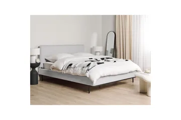 Dubbelsäng Corio med lamellram Grå-Svart, 160x200 cm - Grå-Svart, 160x200 cm - Möbler - Sovrum - Sängar - Ramsäng