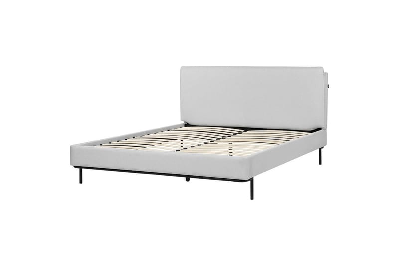 Dubbelsäng Corio med lamellram Grå-Svart, 160x200 cm - Grå-Svart, 160x200 cm - Möbler - Sovrum - Sängar - Ramsäng