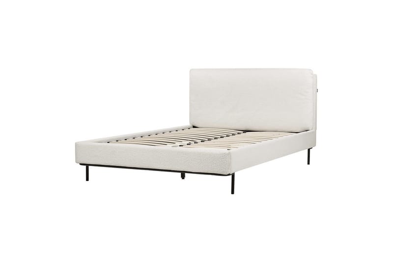 Dubbelsäng Corio med lamellram Vit-Svart, 140x200 cm - Vit-Svart, 140x200 cm - Möbler - Sovrum - Sängar - Ramsäng