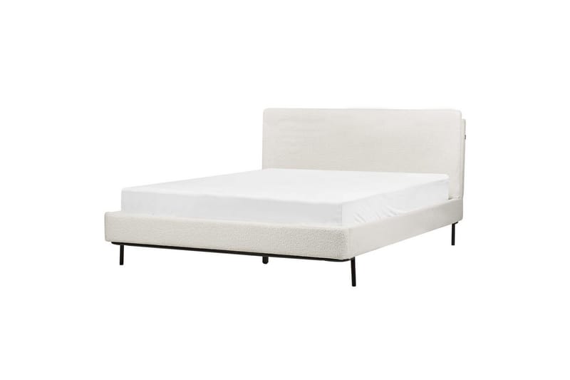 Dubbelsäng Corio med lamellram Vit-Svart, 160x200 cm - Vit-Svart, 160x200 cm - Möbler - Sovrum - Sängar - Ramsäng