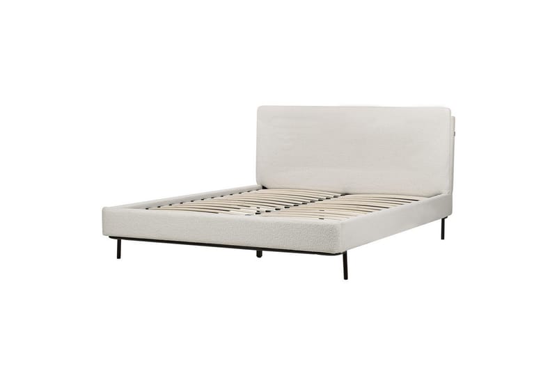 Dubbelsäng Corio med lamellram Vit-Svart, 160x200 cm - Vit-Svart, 160x200 cm - Möbler - Sovrum - Sängar - Ramsäng