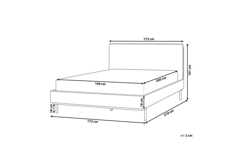 Dubbelsäng Corio med lamellram Vit-Svart, 160x200 cm - Vit-Svart, 160x200 cm - Möbler - Sovrum - Sängar - Ramsäng