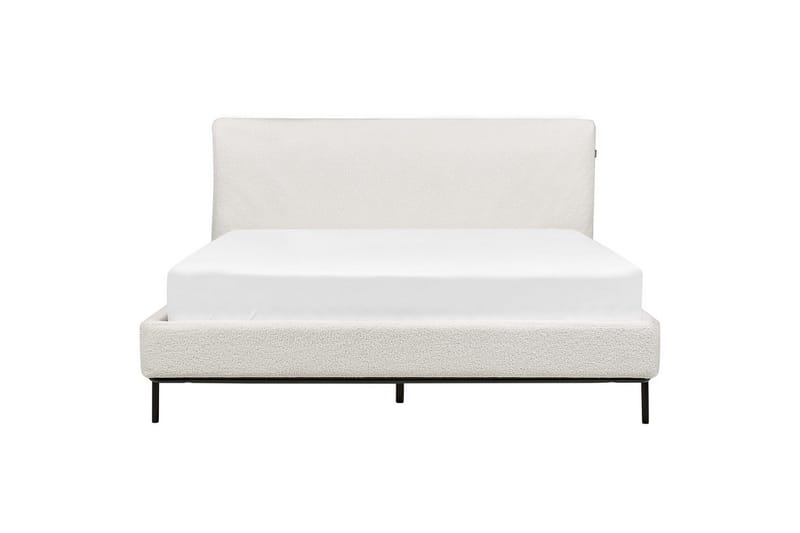 Dubbelsäng Corio med lamellram Vit-Svart, 160x200 cm - Vit-Svart, 160x200 cm - Möbler - Sovrum - Sängar - Ramsäng