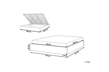 Dubbelsäng Dinan med lamellram Vit, 180x200 cm - Vit, 180x200 cm - Möbler - Sovrum - Sängar - Sängar med förvaring