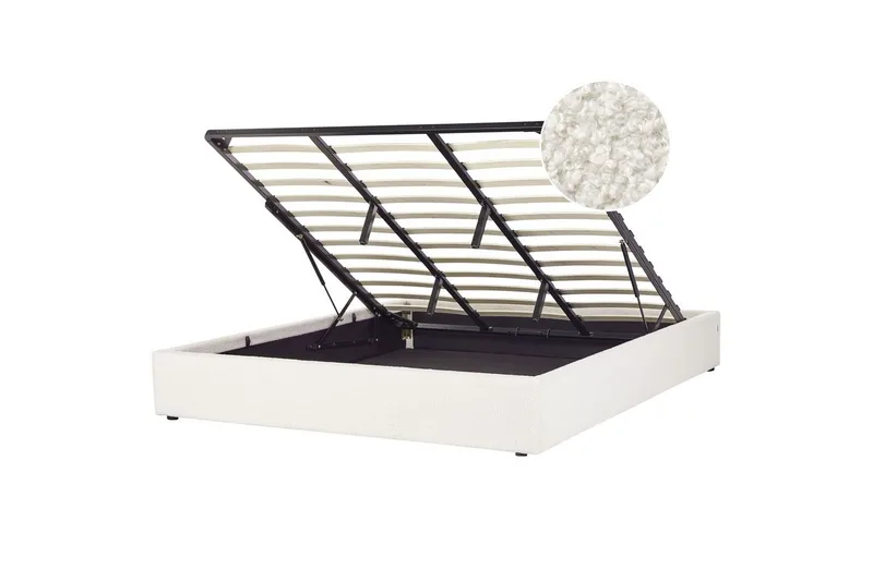 Dubbelsäng Dinan med lamellram Vit, 180x200 cm, Vit, 180x200 cm