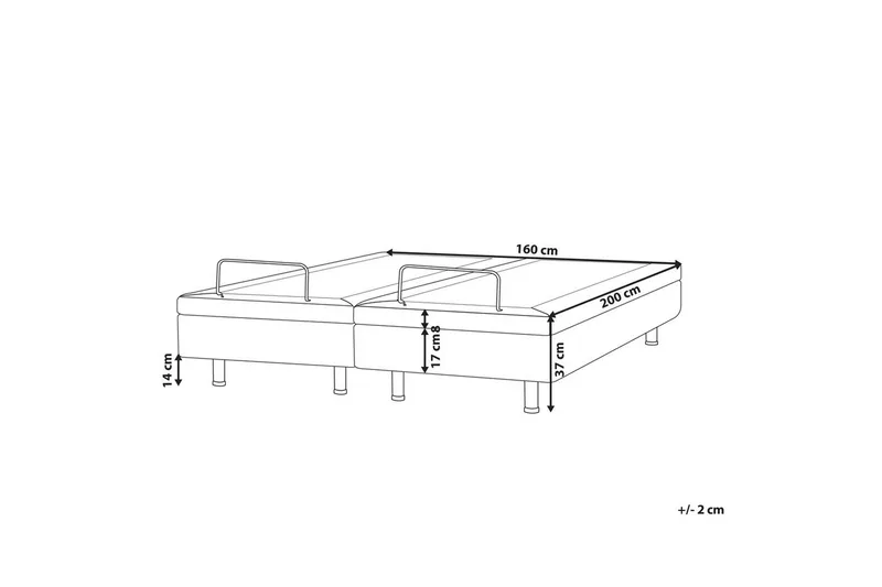 Dubbelsäng Duke II Beige-Svart, 160x200 cm - Beige-Svart, 160x200 cm - Möbler - Sovrum - Sängar - Komplett Sängpaket