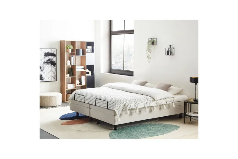 Dubbelsäng Duke II Beige-Svart, 160x200 cm - Beige-Svart, 160x200 cm - Möbler - Sovrum - Sängar - Komplett Sängpaket