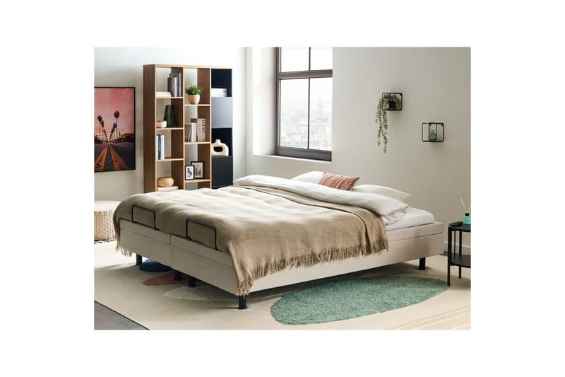 Dubbelsäng Duke II Beige-Svart, 180x200 cm - Beige-Svart, 180x200 cm - Möbler - Sovrum - Sängar - Komplett Sängpaket