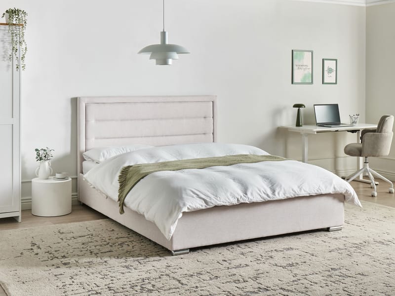 Dubbelsäng med förvaring Rouen 160x200 cm - Ljusbeige - Möbler - Sovrum - Sängram & sängstomme