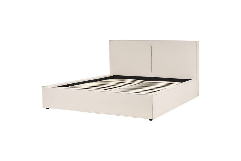 Dubbelsäng Moissac med lamellram Beige-Svart, 180x200 cm - Beige-Svart, 180x200 cm - M öbler - Sovrum - Sängar - Sängar med förvaring