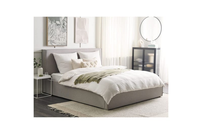 Dubbelsäng Moissac med lamellram Grå-Svart, 180x200 cm - Grå-Svart, 180x200 cm - Möbler - Sovrum - Sängar - Sängar med förvaring