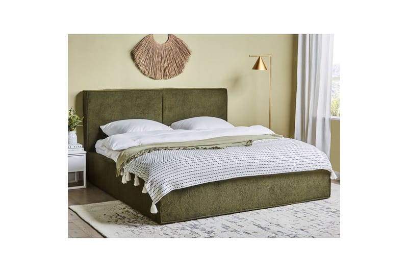 Dubbelsäng Moissac med lamellram Grön-Svart, 180x200 cm - Grön-Svart, 180x200 cm - Möbler - Sovrum - Sängar - Sängar med förvaring