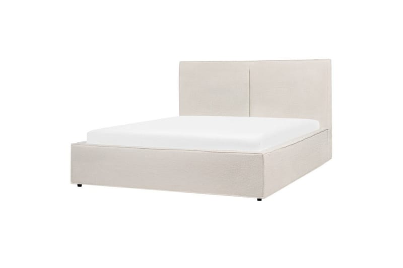 Dubbelsäng Moissac med lamellram Vit-Svart, 160x200 cm - Vit-Svart, 160x200 cm - Möbler - Sovrum - Sängar - Sängar med förvaring