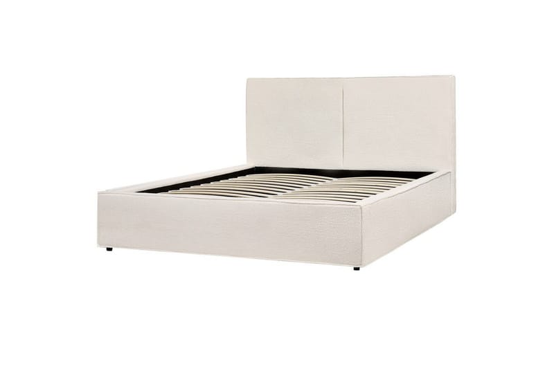 Dubbelsäng Moissac med lamellram Vit-Svart, 160x200 cm - Vit-Svart, 160x200 cm - Möbler - Sovrum - Sängar - Sängar med förvaring