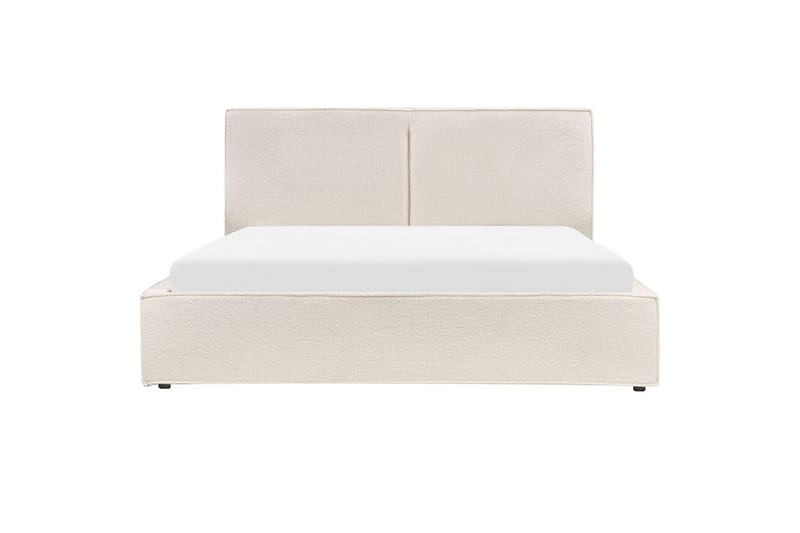 Dubbelsäng Moissac med lamellram Vit-Svart, 160x200 cm - Vit-Svart, 160x200 cm - Möbler - Sovrum - Sängar - Sängar med förvaring