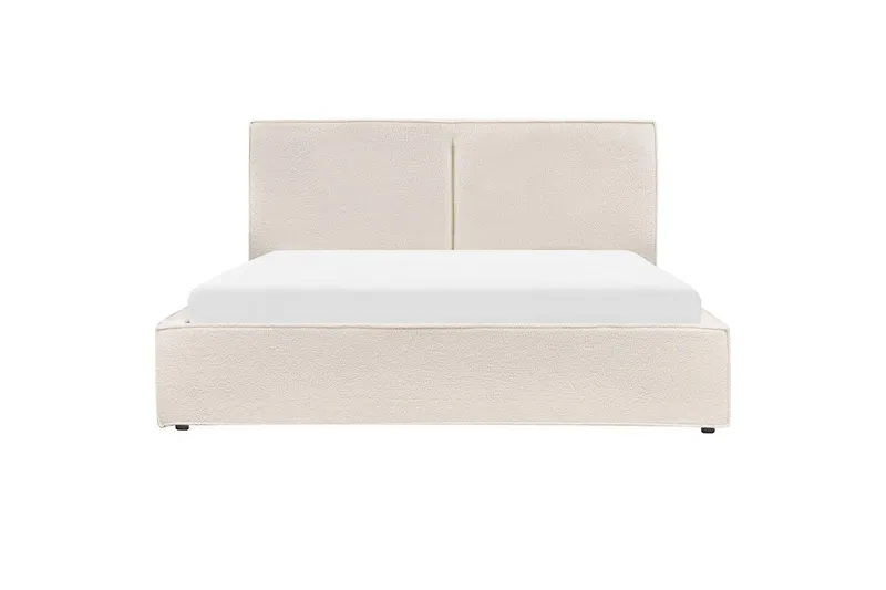 Dubbelsäng Moissac med lamellram Vit-Svart, 160x200 cm - Vit-Svart, 160x200 cm - Möbler - Sovrum - Sängar - Sängar med förvaring