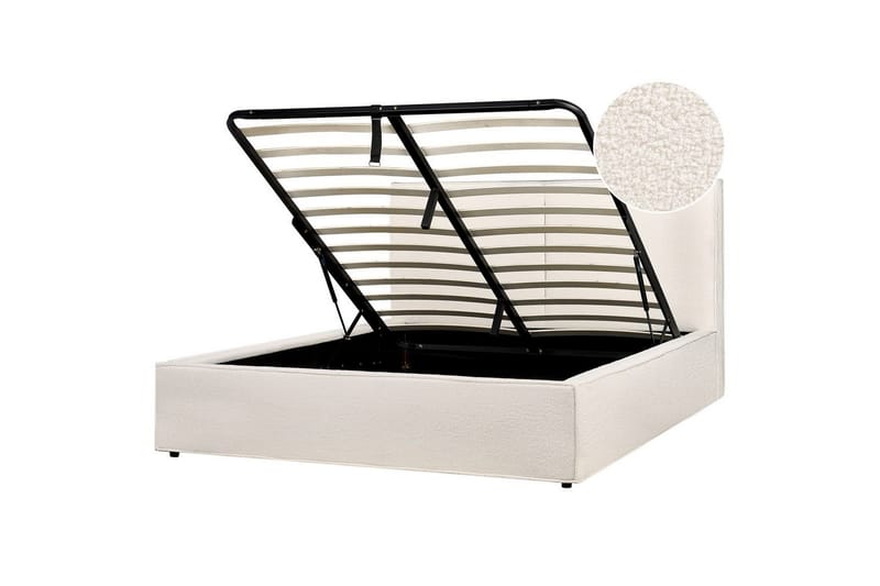 Dubbelsäng Moissac med lamellram Vit-Svart, 160x200 cm, Vit-Svart, 160x200 cm