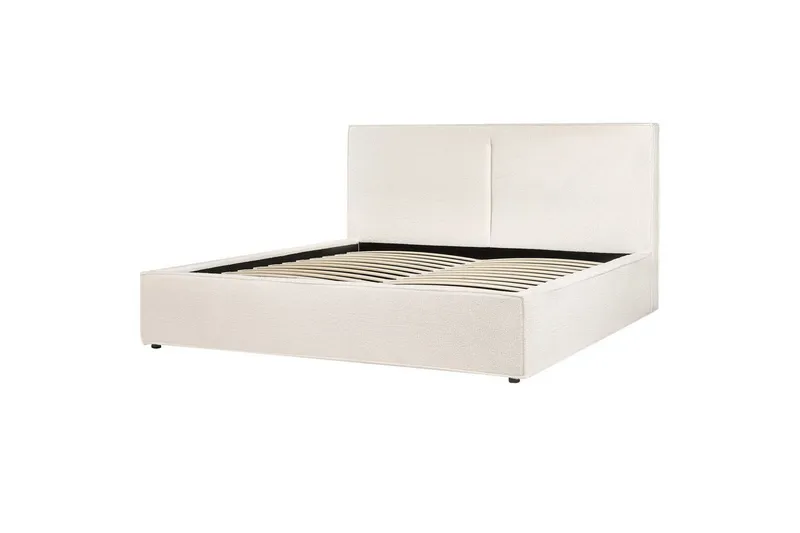 Dubbelsäng Moissac med lamellram Vit-Svart, 180x200 cm - Vit-Svart, 180x200 cm - Möbler - Sovrum - Sängar - Sängar med förvaring