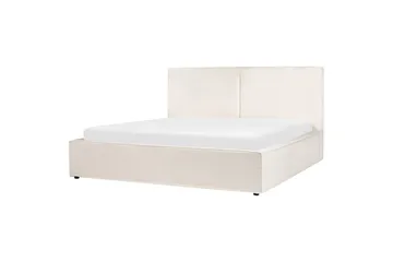 Dubbelsäng Moissac med lamellram Vit-Svart, 180x200 cm - Vit-Svart, 180x200 cm - Möbler - Sovrum - Sängar - Sängar med förvaring