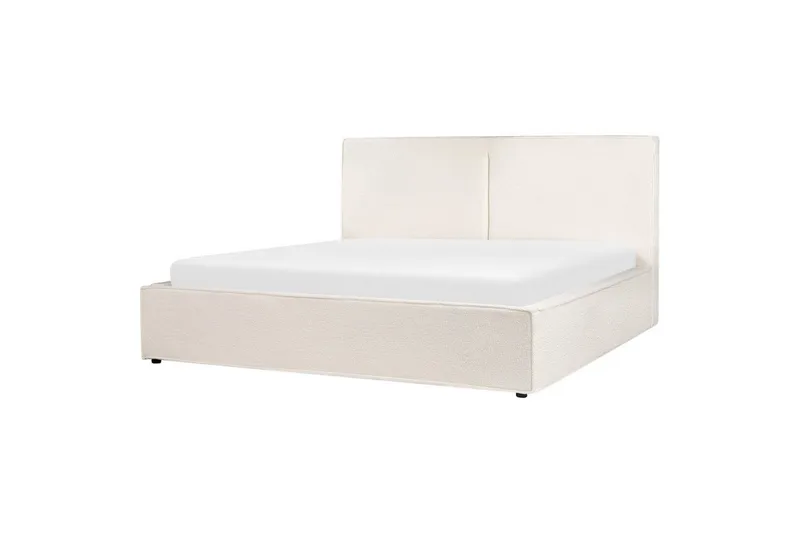 Dubbelsäng Moissac med lamellram Vit-Svart, 180x200 cm - Vit-Svart, 180x200 cm - Möbler - Sovrum - Sängar - Sängar med förvaring