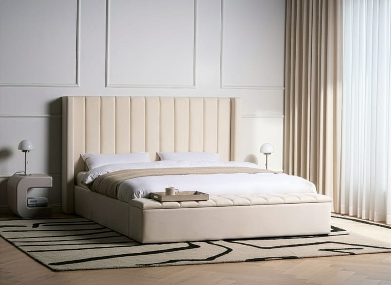 Dubbelsäng Noyers 180x200 cm - Off-White - Möbler - Sovrum - Sängram & sängstomme