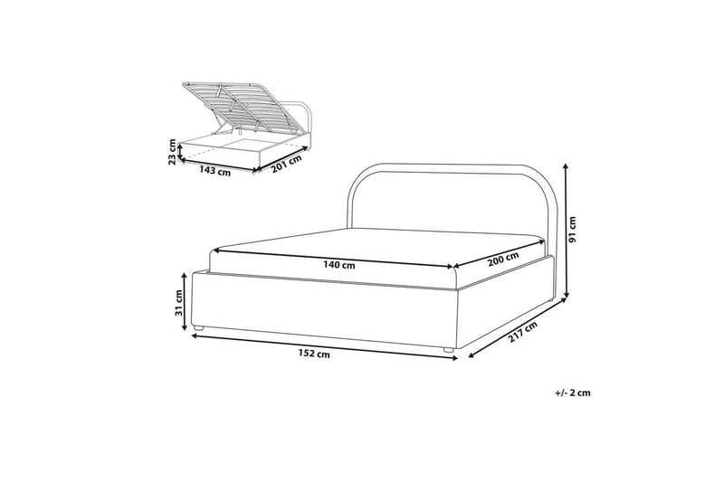 Dubbelsäng Quillien med förvaring 140x200 cm - 140x200 cm - Möbler - Sovrum - Sängar - Sängar med förvaring